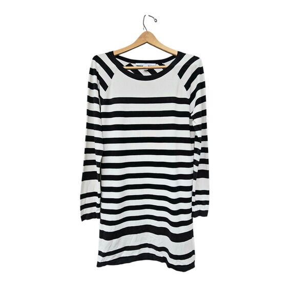 Diane Von Furstenberg Dresses & Skirts - Diane Von Furstenberg Dress Womens Large White Black Stripe Silk Viscose